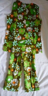 Age 1-3 years  GIRLS KHAKI 2-PIECE FLORAL BUTTON FRONT TUNIC TOP/TROUSERS CUCKOO