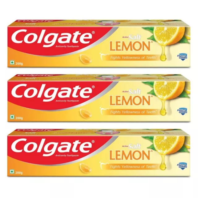 @ Colgate Actif Sel Citron Dentifrice Germes Lutte 200g Paquet De 3