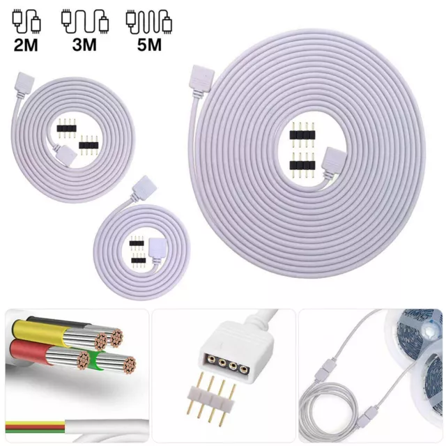 4Pin RGB Extension Wire Connector Cable Cord For SMD LED Strip Light 5050 3528