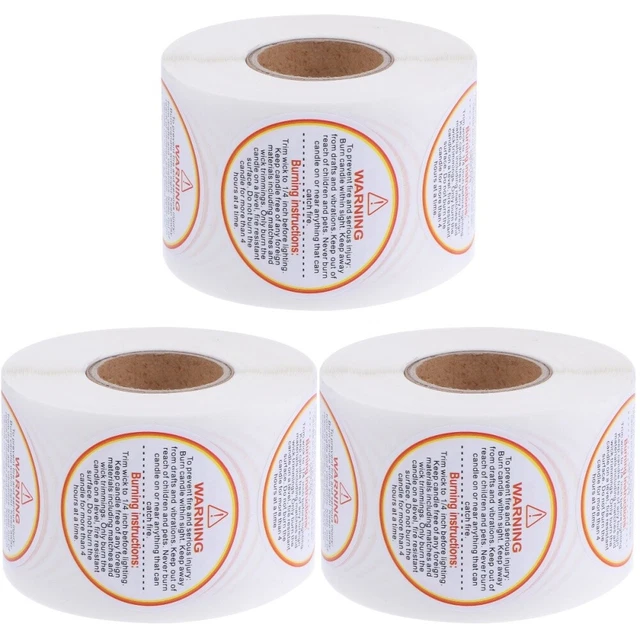 1500 Pcs Papier Kerzen-Warnaufkleber Etiketten Für Kerzengläser