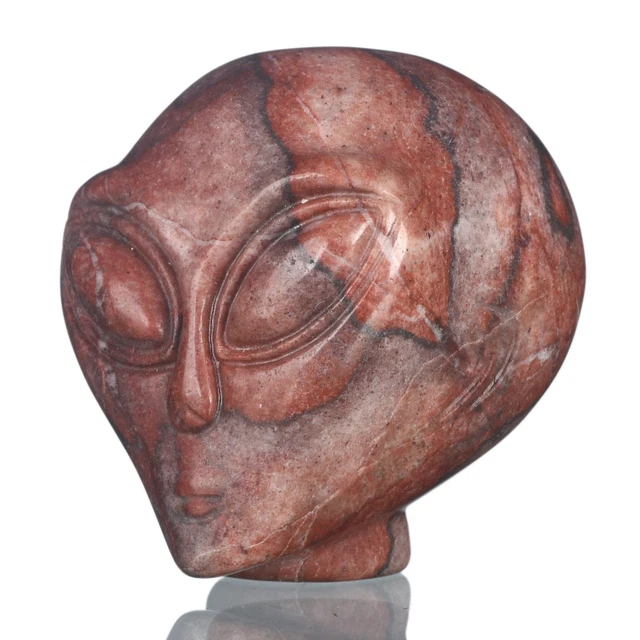 Escultura de calavera alienígena tallada a mano con imagen natural de Amercia de 1,57" #36D89