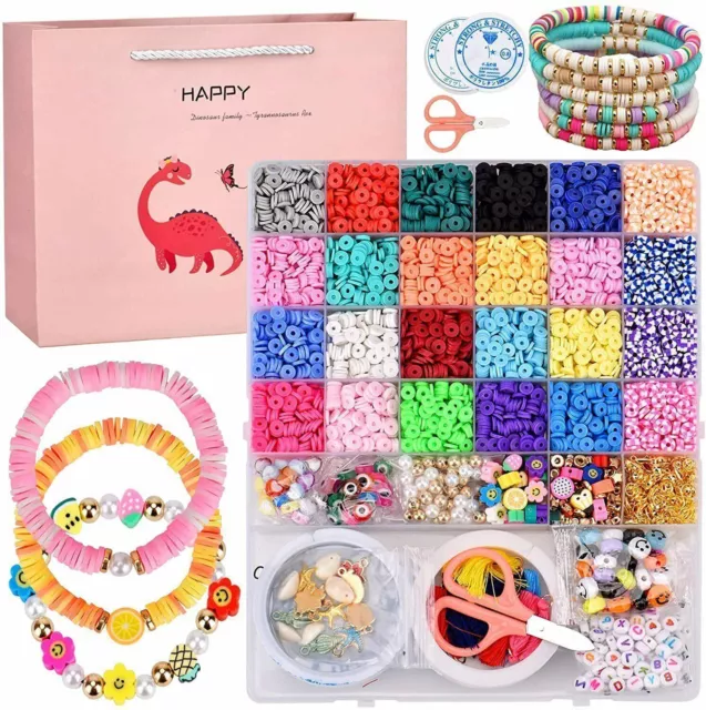 1Set Jewelry DIY Kit Clay Spacer Beads Bracelet Making Ceramic Beads Colorful
