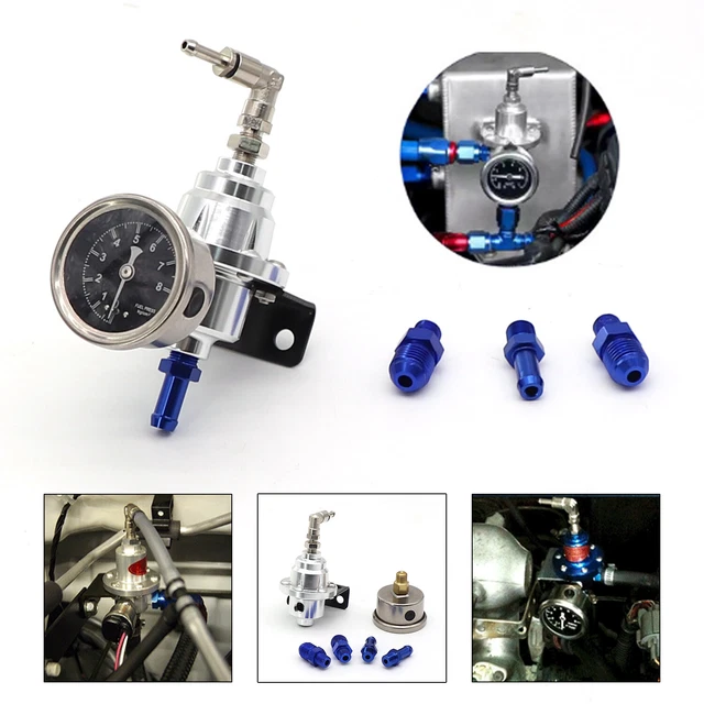 HIGH PERFORMANCE CAR Pressure Gauge Adjustable Fuel Pressure Regulator ...