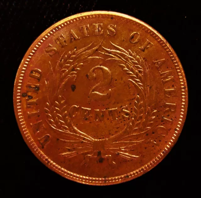 1865 2 Cents - Red Color! Choice BU