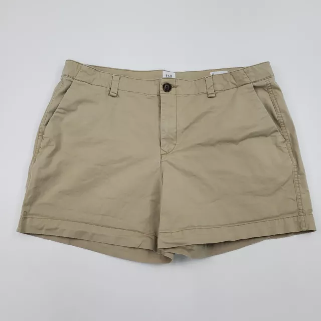 Gap City Short Womens Size 12 Khaki Beige Flat Front Chino Casual Pockets Summer