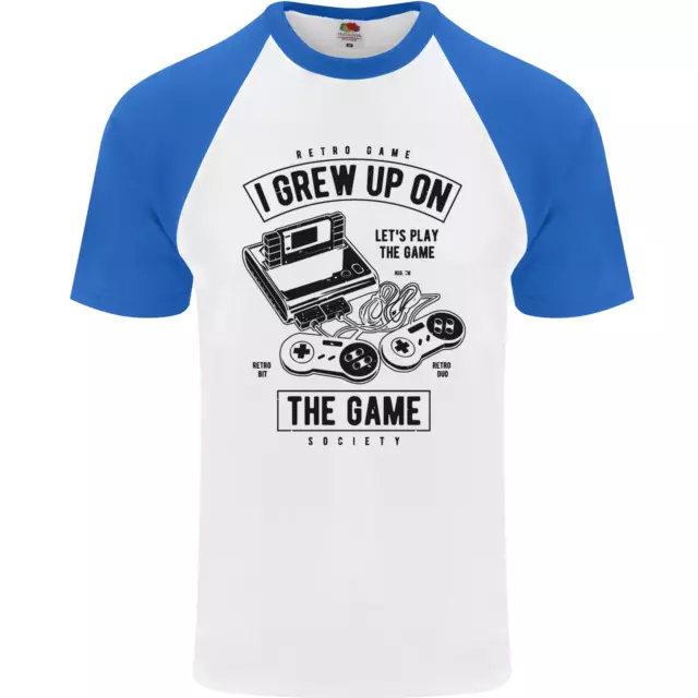 Maglietta da baseball I Grew up on the Gamer divertente da gioco da uomo S/S 3