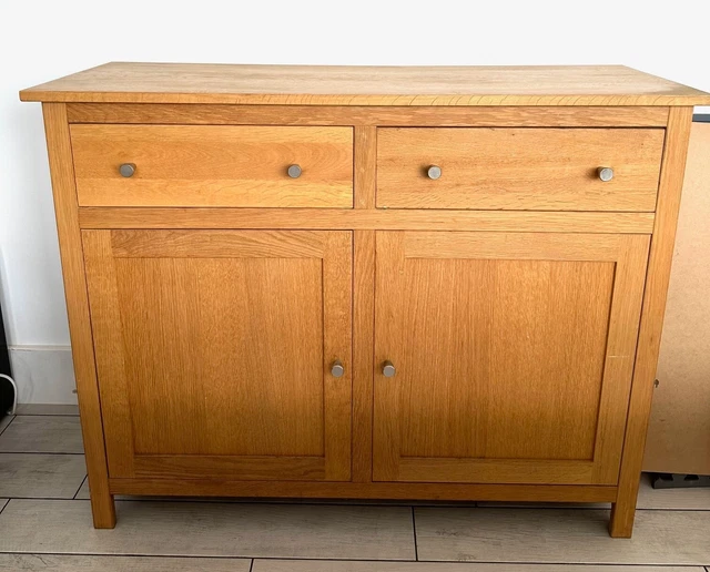 Corndell Vintage Oak Sideboard Drawers & Cupboards with Shelves 119cm Wide