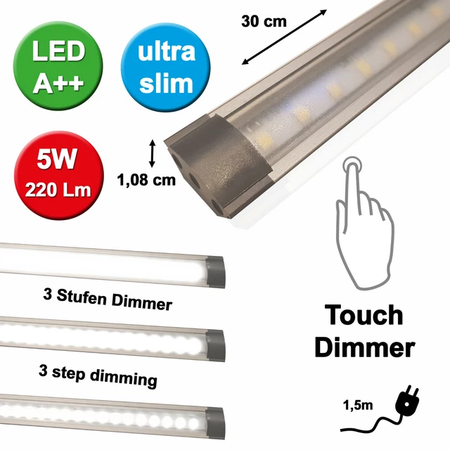 SEBSON LED Lichtleiste 60cm 11W Warmweiß Erweiterbar Unterbauleuchte