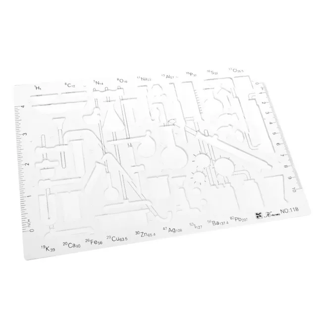 Kunststoff Zeichenwerkzeuge Mehrzweck Mathematik Vorlage Lineal 208x142mm 2