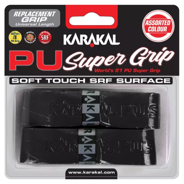 Karakal PU Super Grip Universal Squash Racquet Racket Replacement Grip 2 Pa