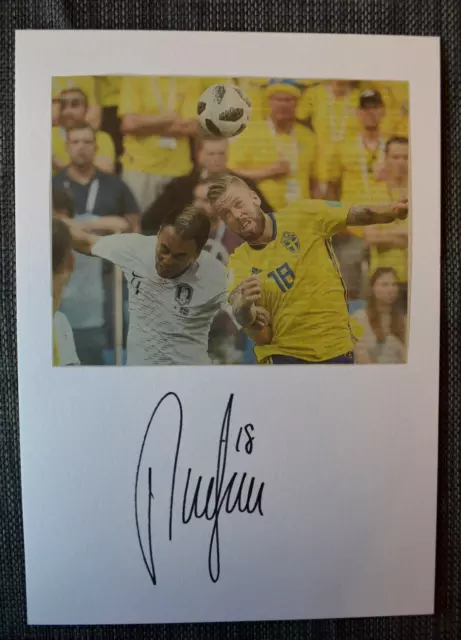 Pontus Jansson Hand Signed Photo Autograph Sweden Brentford Leeds Utd Coa D