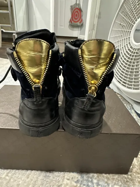 Giuseppe Zanotti Men Black/ Gold High Top 43 1/2 Used (No Box)