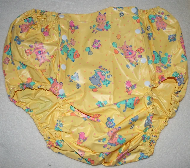 PVC INCONTINENCE BUTTON Down Diaper Pants Rubber Pants Adult Baby £42.