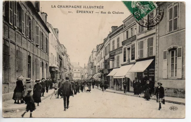 EPERNAY - Marne - CPA 51 - les rues - la rue de Chalons