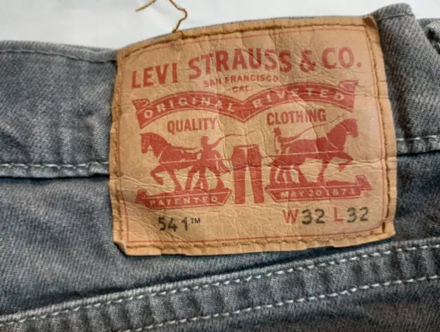 Levi's 541 Athletic Fit Stretch Jeans 32x31 Color Gray 99%Cotton/1%Elastane