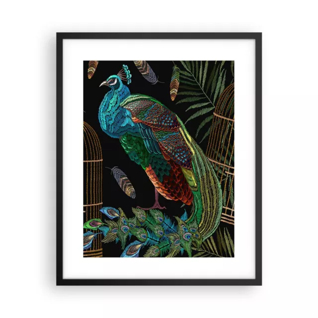 Cuadro Poster de Pared 40x50cm P�ster Marco Pavos reales Oro Jaula Wall Art