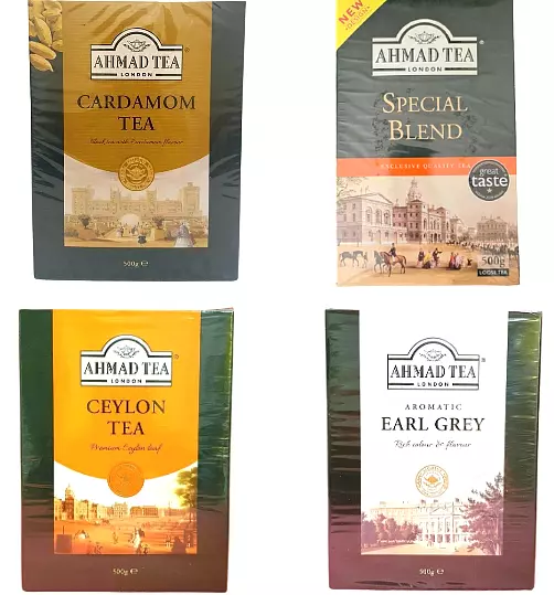 500 g AHMAD TEA LOSE LONDON EARL GREY , CEYLON , KARADAMOM , SPECIAL BLEND