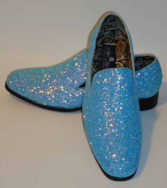 Blue sparkle dress shoes top