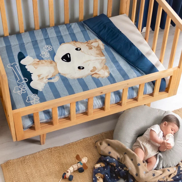Perrito Juego De Cuna Para Niños 3 Piezas 100% Algodón