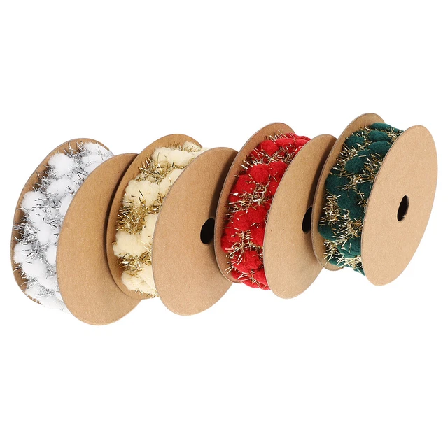 4 Rollen von Weihnachts-Lamettel-Bändern Geschenkverpackungsbänder Metallische