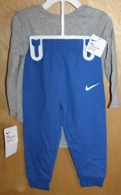 NEW Nike Baby Boy Baseball Print Bodysuit & Pants 2-Piece Set 24-Month Blue Gray 3