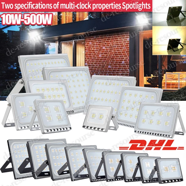 LED Fluter Flutlicht Scheinwerfer Baustrahler Strahler Fassadenstrahler 10-500W