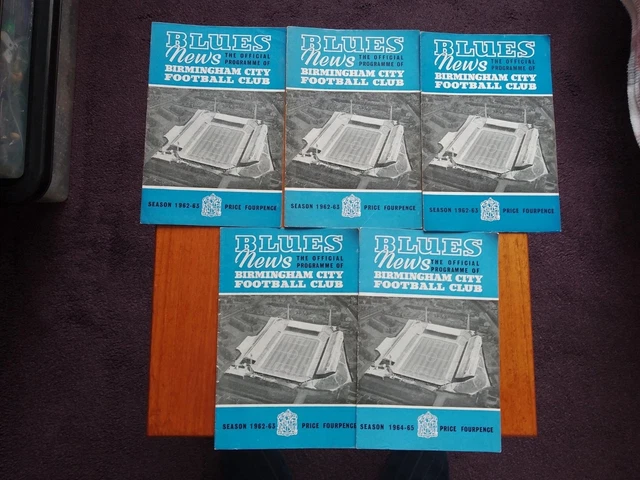 &JULY SALE& NOW £4.00 For 5 X Birmingham City Programmes (4X 1962-63 1X ...