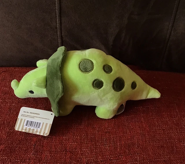 NEW LINZY GREEN Triceratops Dinosaur Rattle Baby Comforter Soft Plush