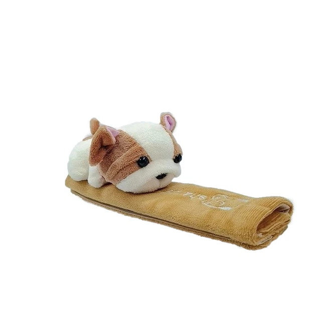Brown Dog 23cm Cute Cartoon Car Belt Shoulder Pad Soft Plush