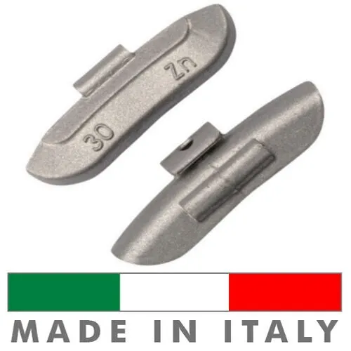 100 X Pesi Equilibratura cerchi ferro da 30g - Contrappesi zinco MADE IN ITALY
