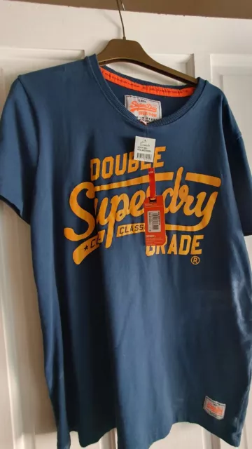 Superdry T-Shirt Mens XL Navy Blue New With Tags