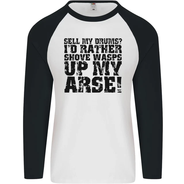 Sell My Drums? Drums Drummer Drumming Mens L/S Baseball T-Shirt