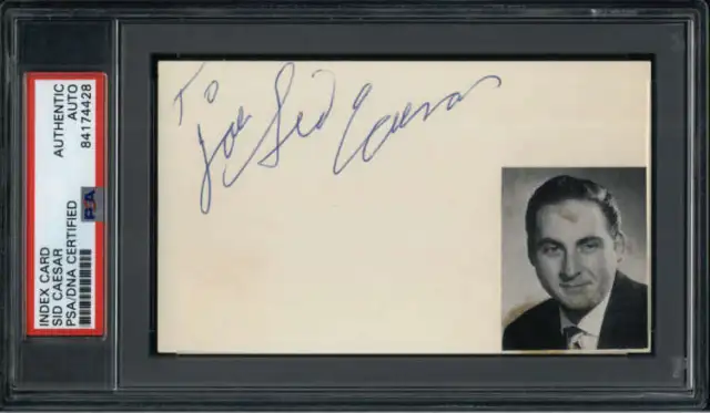 Sid Ceasar D.2014 Actor Grease Signed 3" x 5" Index Card PSA/DNA