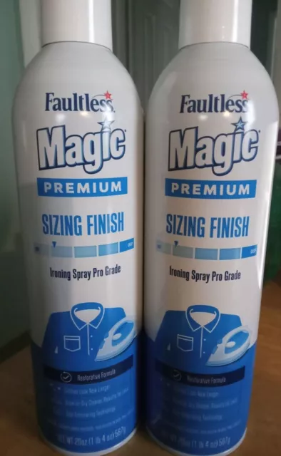 2x Faultless Starch Magic Sizing Light Finish Ironing Spray 20 0z - (Pack  of 2)