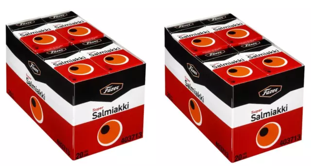 FAZER 40 x38g SUPER SALMIAKKI LOT Finland (two retail packs)