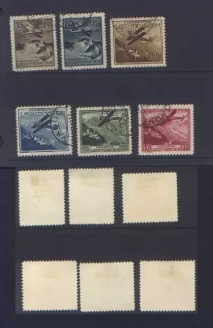 Liechtenstein 1930 air stamps f/u set S.G. 110 – 115 hi cat.