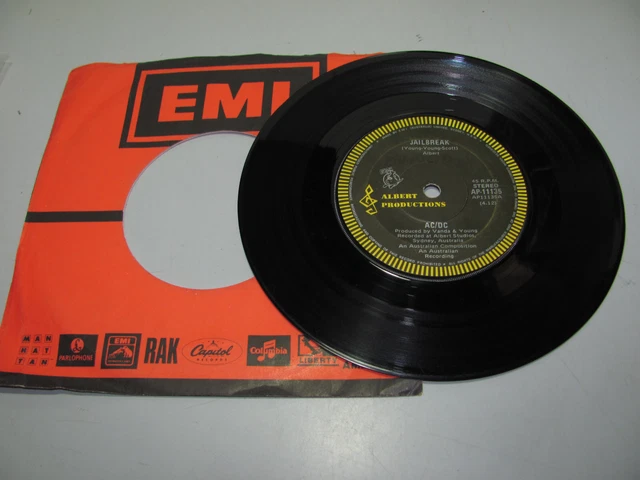 AC/DC JAILBREAK / Fling Thing 45 Single 1976 Albert Label Excellent EX ...