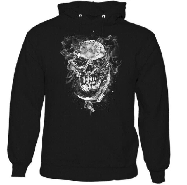 The Grim Reaper Skull Mens Gothic Hoodie Biker Tattoo Motorcycle Motorbike Top