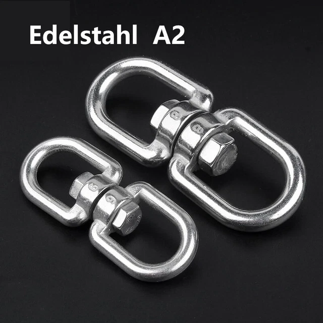 OPIOL QUALITY Wirbel Auge-Auge Edelstahl V4A - 5mm Doppelwirbel