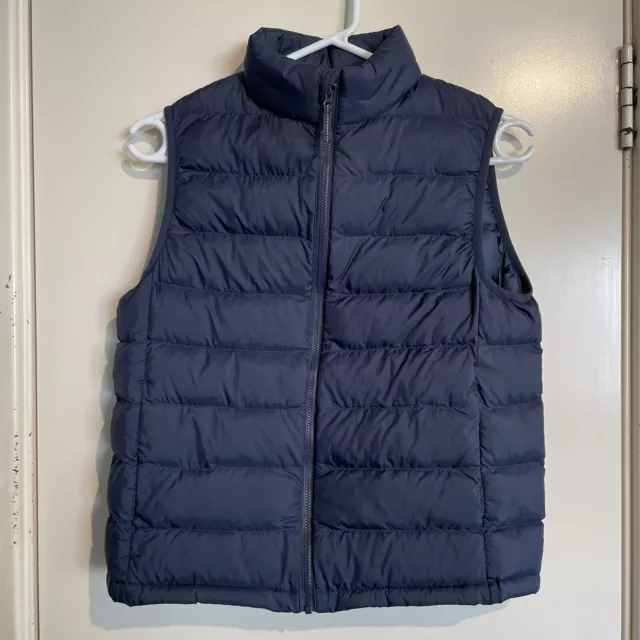 Uniclo Puffer Jacket Winter Vest Size 11 - 12 Navy Blue  Zip Front Boy Girl