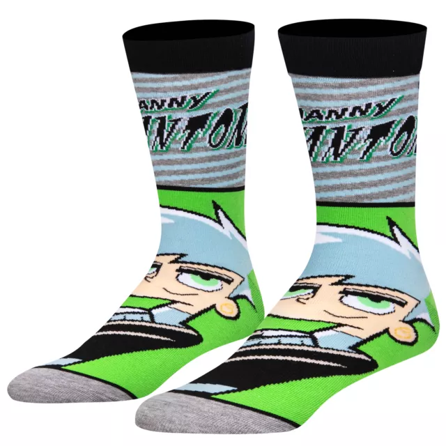 Odd Sox, Men's Funny Novelty Socks, Danny Phantom Big Head Crew, Large Adult