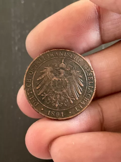 1891 German East Africa Wilhelm Ii Coin