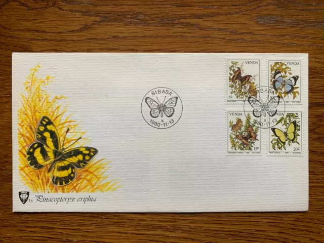 Butterflies Nature Wildlife Venda South Africa 1980 FDC Cover H/S