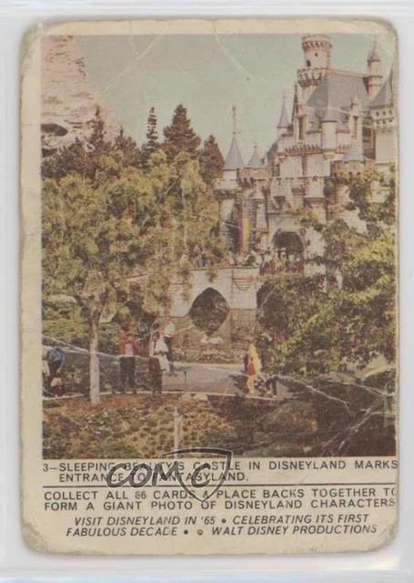 1965 Donruss Disneyland Puzzle Back Sleeping Beauty's Castle in #3 y8y