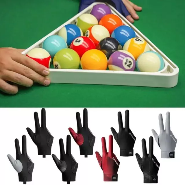 Single Piece Billiards Gloves Polyester Spandex Three Finger Billiard Gloves