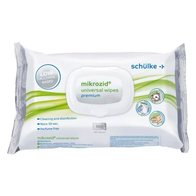 Toallitas desinfectantes universales microcidas Schülke toallitas premium | Paquete (100
