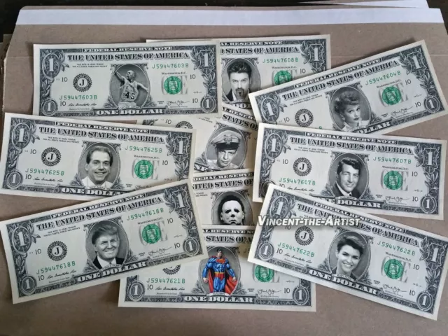 CELEBRITIES on REAL Dollar Bill Cash Money Memorabilia Collectible Bank Note V.4