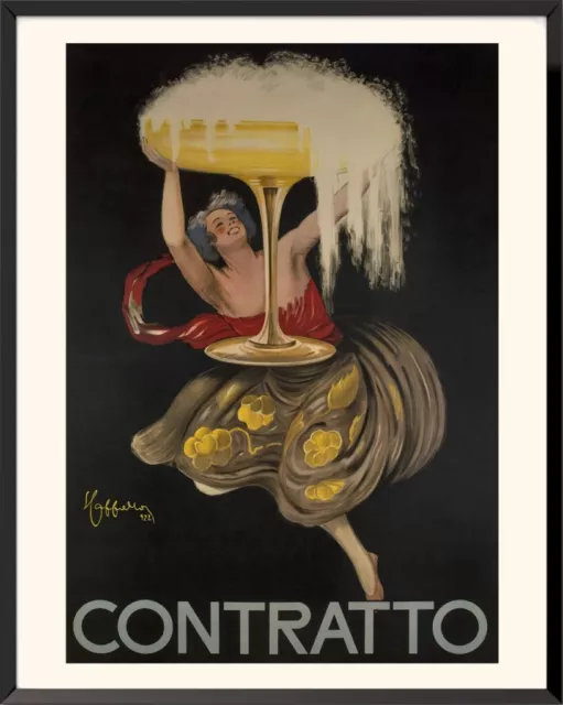Affiche  Art Deco Publicité Contratto Leonetto Cappiello Réédition 100 X 140 Cm