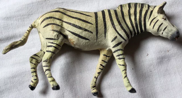 Altes Erzgebirge Massefigur Zebra von ca.1920-30