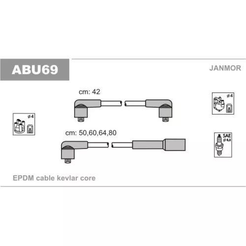 JANMOR Kit de câbles d'allumage pour ABU69